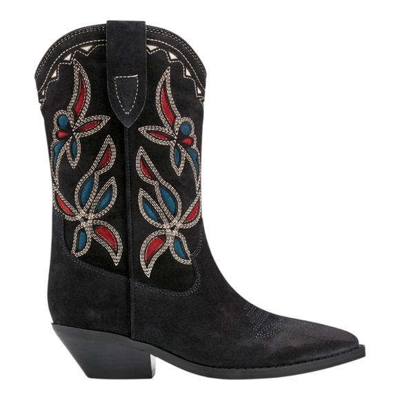Marc Fisher Shoes - Marc Fisher Western Leather Dark Blue  Suede Ankle Booties